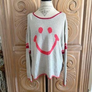 Natural Life Carson Knit Smiley Face Graphic Pullover Sweater
Size L/XL